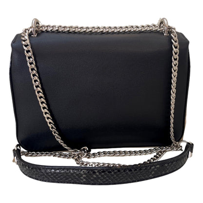 Jimmy Choo JC Anthracite Snake Print Leather Shoulder Bag OGLF | 028