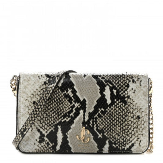 Jimmy Choo Light Stone Snake Printed Leather Crossbody OPSL | 028