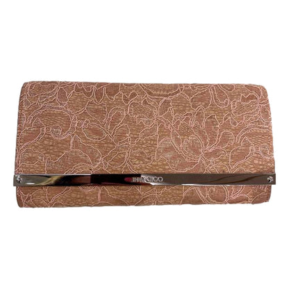 Jimmy Choo Milla Powder Pink Lace Clutch