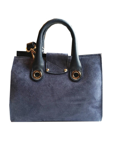 Jimmy Choo Riley Small Navy Blue Suede Top Handle Crossbody Bag OCERT028