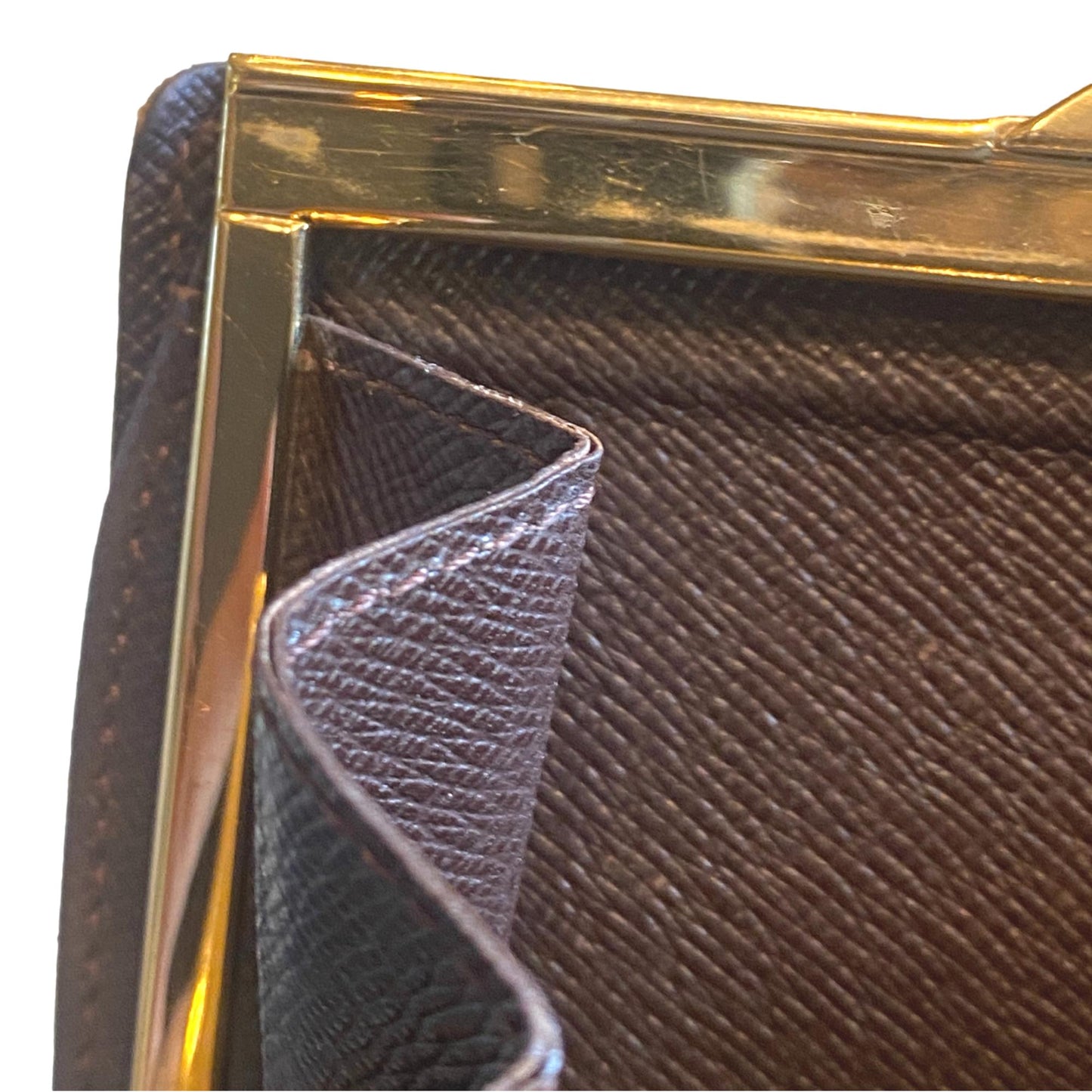 Louis Vuitton Damier Brown Canvas Medium Snap Bifold Wallet