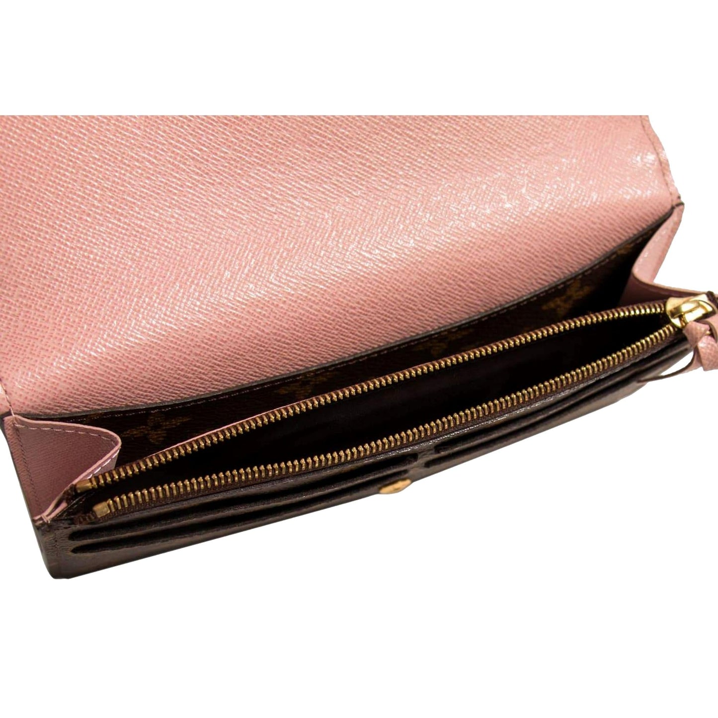 Louis Vuitton Emilie Monogram Canvas Pink Lining Continental Snap Wallet