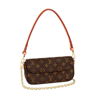 Louis Vuitton Ivy Brown Monogram Wallet on Chain Crossbody Bag