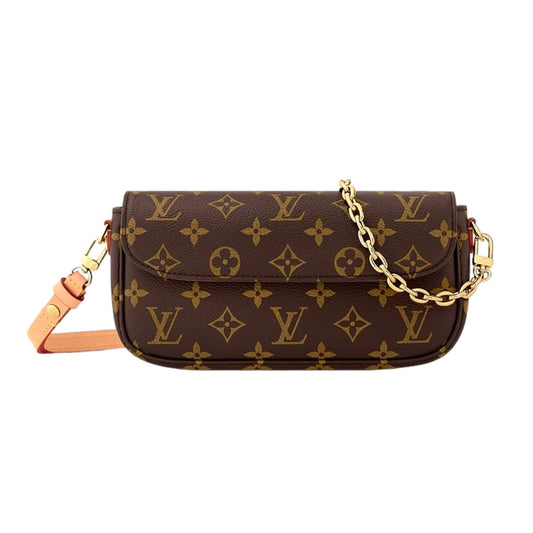 Louis Vuitton Ivy Brown Monogram Wallet on Chain Crossbody Bag