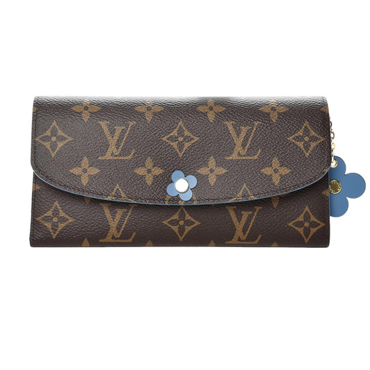 Louis Vuitton Monogram Blue Flower Emilie Wallet