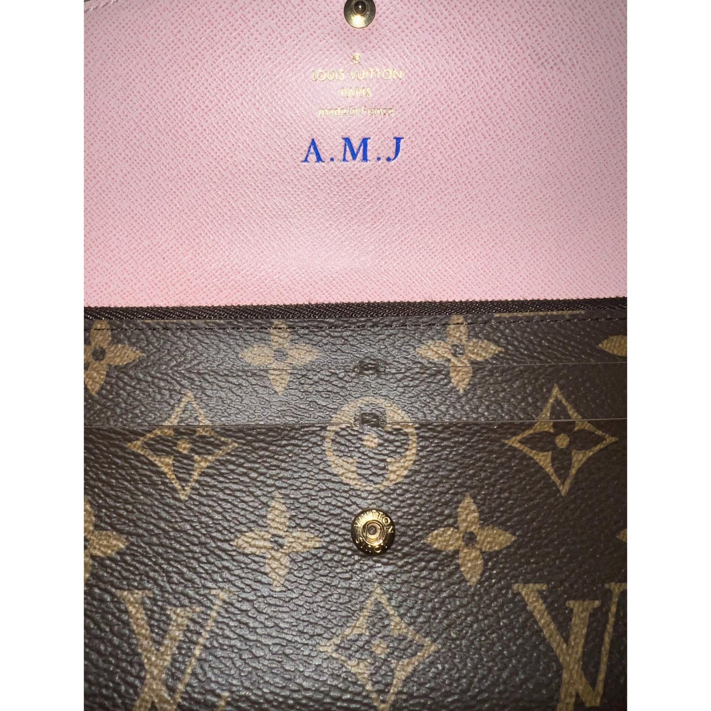 Louis Vuitton Monogram Blue Flower Emilie Wallet