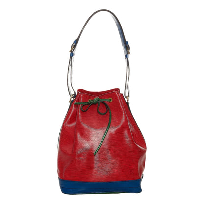 Louis Vuitton Epi Noe Red Tri-Color Leather Drawstring Bucket Bag