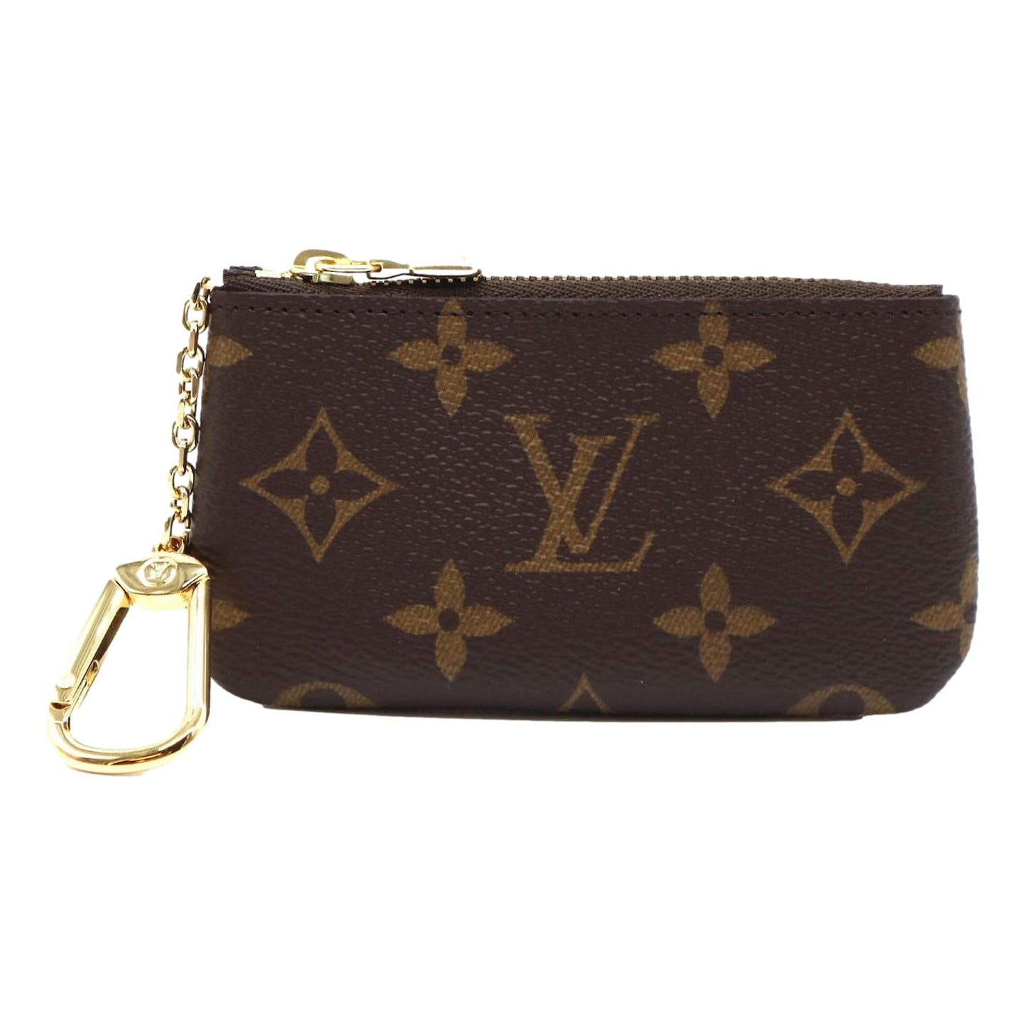 Louis Vuitton Pochette Brown Monogram Key Pouch Coin Case Wallet