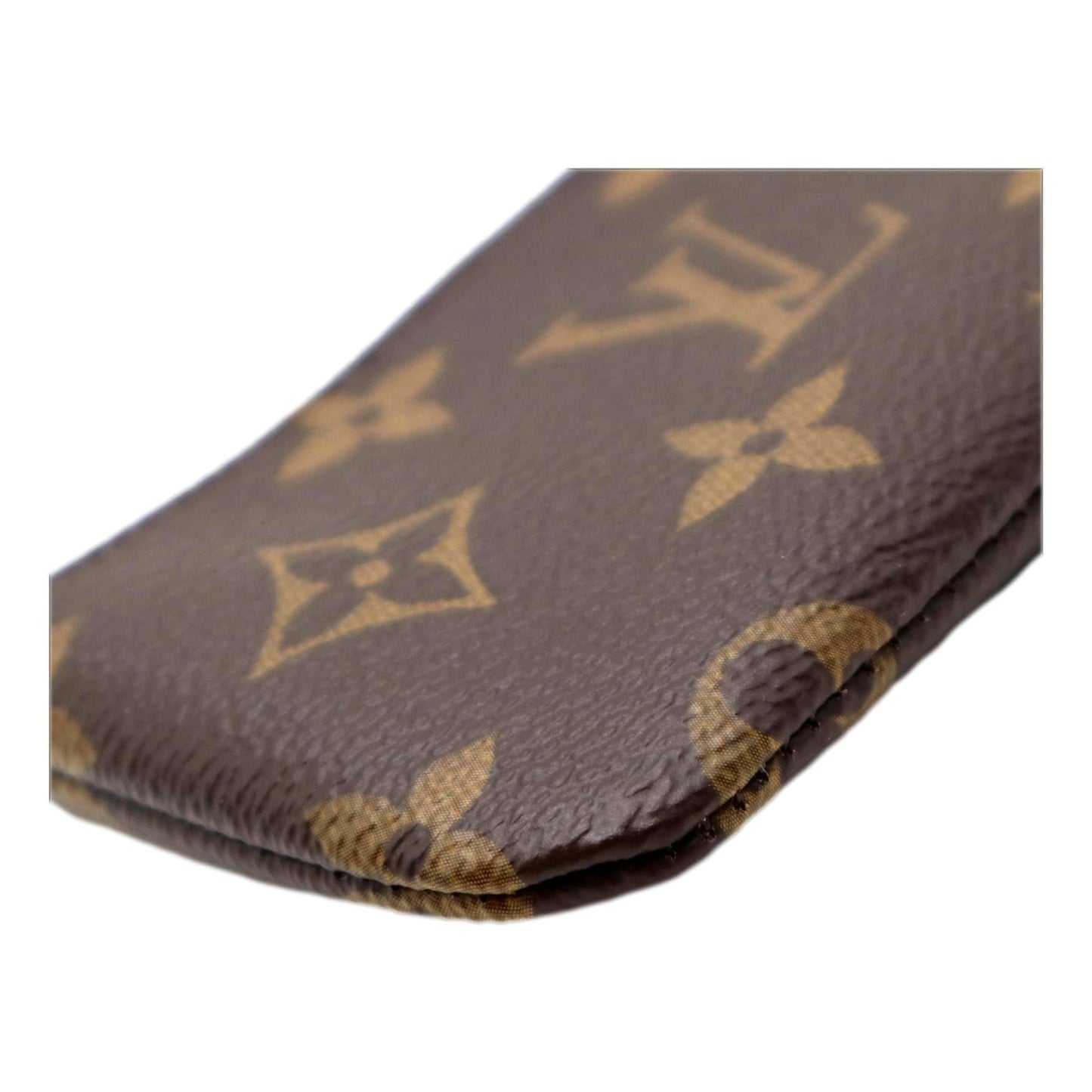 Louis Vuitton Pochette Brown Monogram Key Pouch Coin Case Wallet