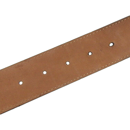 Fendi Mens FF Metal Buckle Dark Brown Grain Calf Leather Belt Size 105