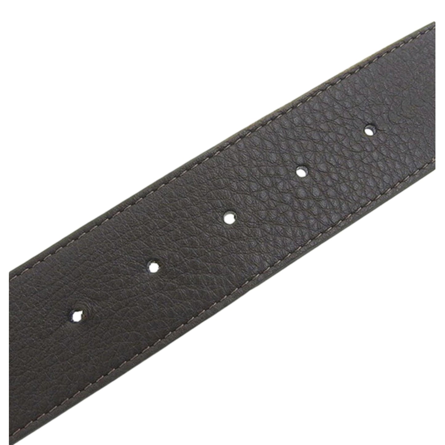 Fendi Mens FF Metal Buckle Dark Brown Grain Calf Leather Belt Size 105