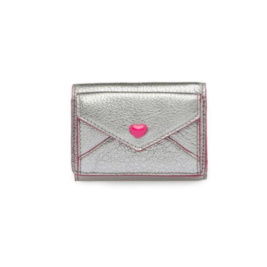 Miu Miu Silver Madras Forever Envelope Mini Card Case Wallet 5MH021