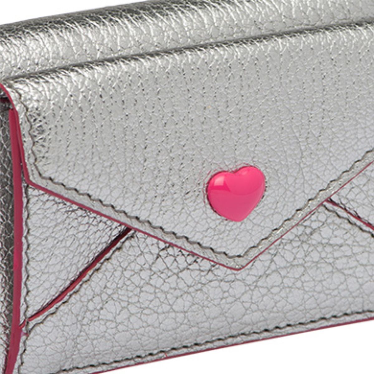 Miu Miu Silver Madras Forever Envelope Mini Card Case Wallet 5MH021