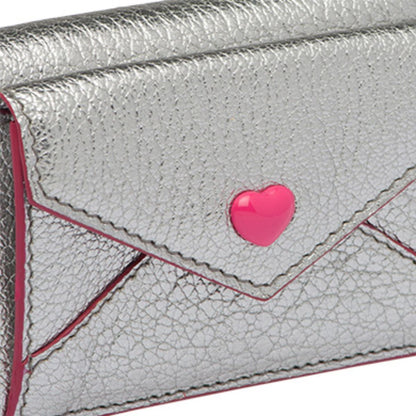 Miu Miu Silver Madras Forever Envelope Mini Card Case Wallet 5MH021