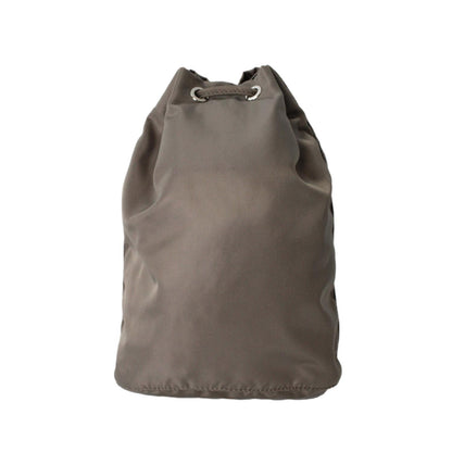 Prada Argilla Grey Tessuto Nylon Triangle Logo Bucket Bag 1NA369