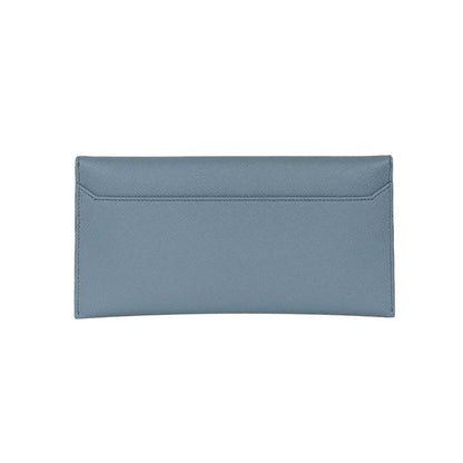 Prada Astrale Blue Saffiano Leather Envelope Document Holder Wallet 1MF006
