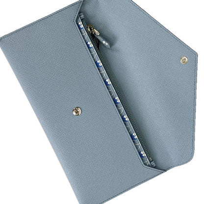 Prada Astrale Blue Saffiano Leather Envelope Document Holder Wallet 1MF006