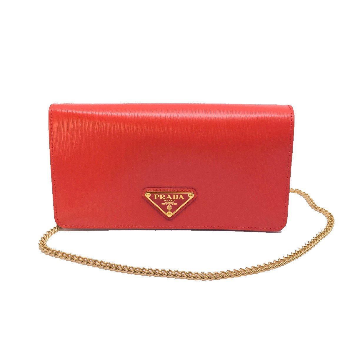 Prada Bandoliera Mini Crossbody Leather Lacca Red Triangle Logo 1DH044