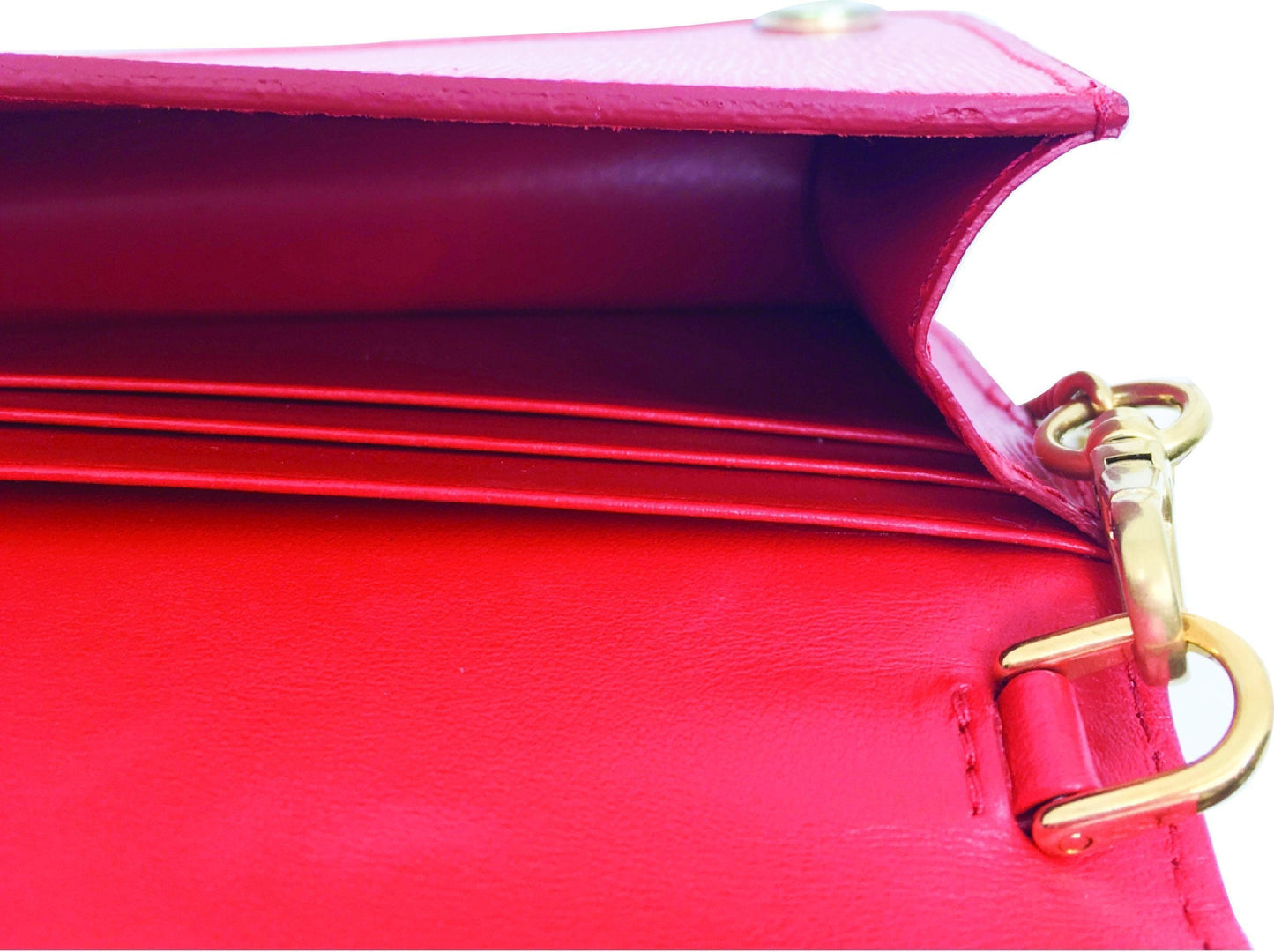 Prada Bandoliera Mini Crossbody Leather Lacca Red Triangle Logo 1DH044