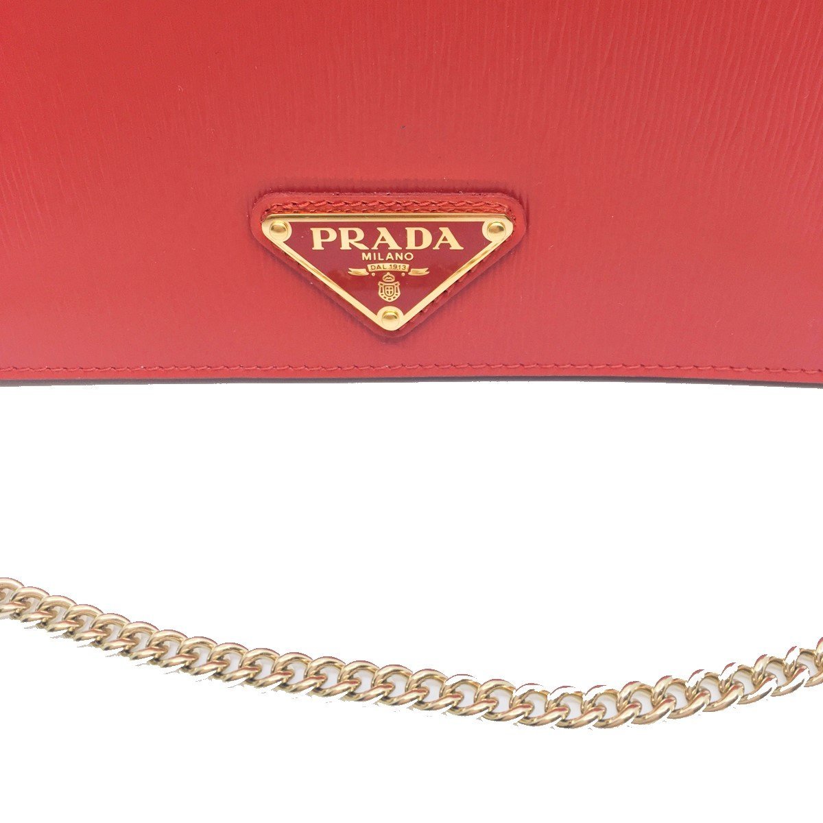 Prada Bandoliera Mini Crossbody Leather Lacca Red Triangle Logo 1DH044