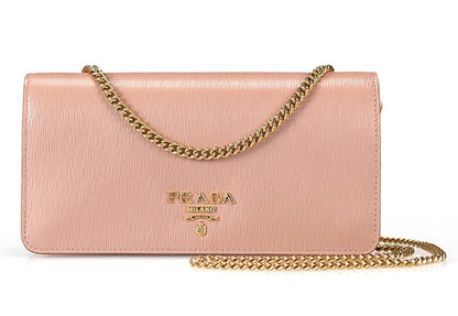 Prada Beige Cipria Mini Bandoliera Leather Wallet Crossbody Handbag 1DH044
