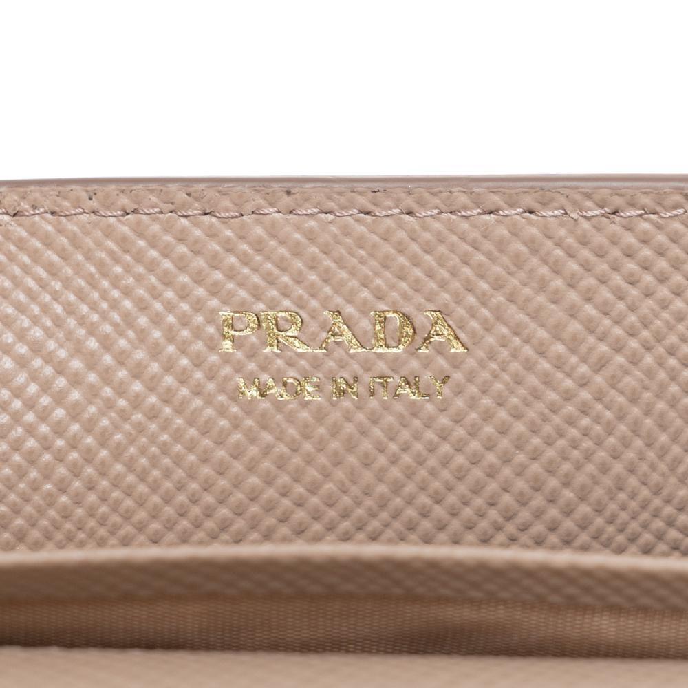 Prada Beige Cipria Mini Bandoliera Leather Wallet Crossbody Handbag 1DH044