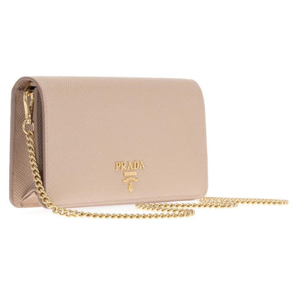 Prada Beige Cipria Mini Bandoliera Leather Wallet Crossbody Handbag 1DH044