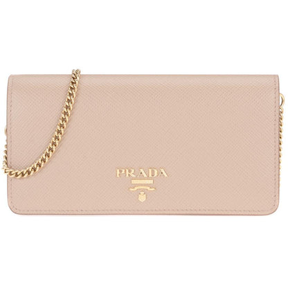 Prada Beige Cipria Mini Bandoliera Leather Wallet Crossbody Handbag 1DH044