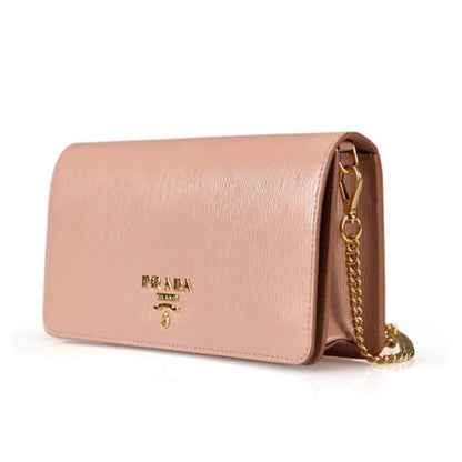 Prada Beige Cipria Mini Bandoliera Leather Wallet Crossbody Handbag 1DH044