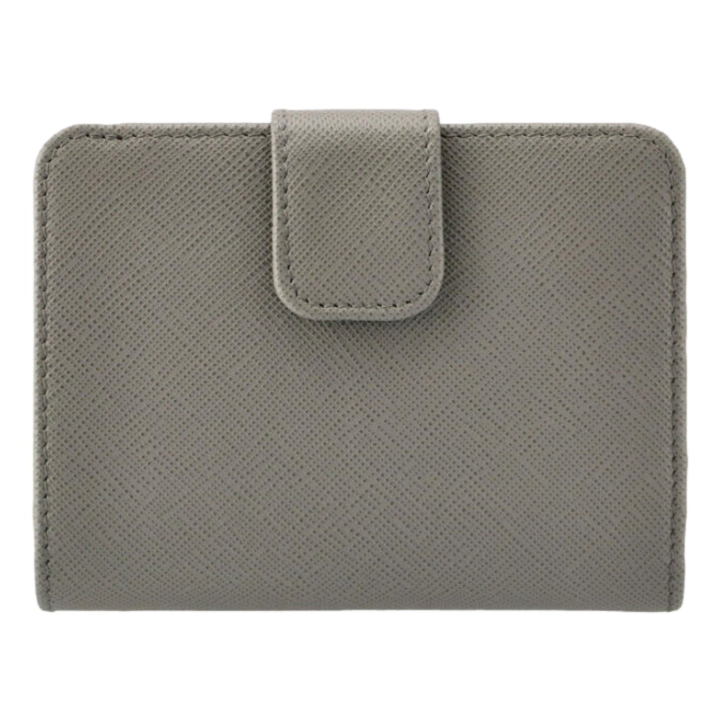 Prada Saffiano Leather Small Wallet with Zipper Argilla and Astrale Grey Blue