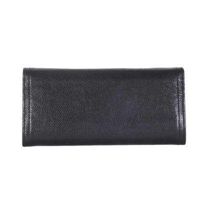 Prada Black Glace Calfskin Leather Snap Long Wallet 1MH312