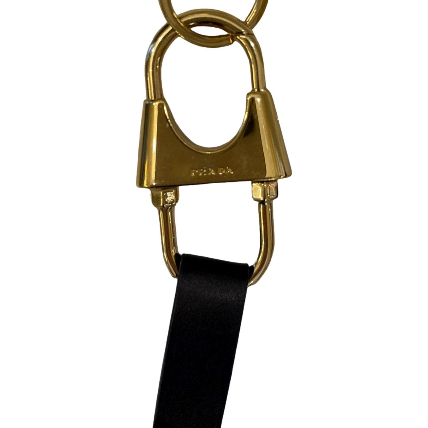 Prada Black Leather Keyring