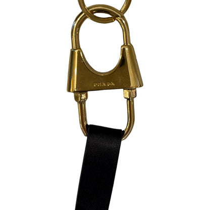 Prada Black Leather Keyring