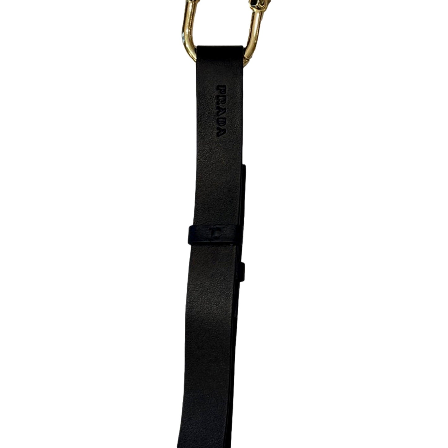 Prada Black Leather Keyring