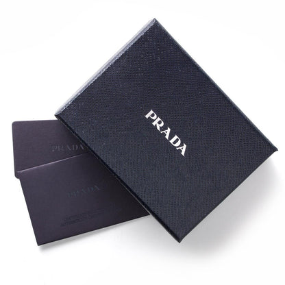 Prada Black Saffiano Leather Camouflage Print Vertical Card Holder 2MC101