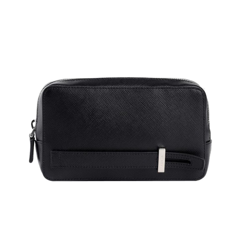 Prada Saffiano Leather Black Phone Case Clutch Bag 2ZH064