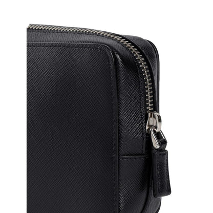 Prada Saffiano Leather Black Phone Case Clutch Bag 2ZH064