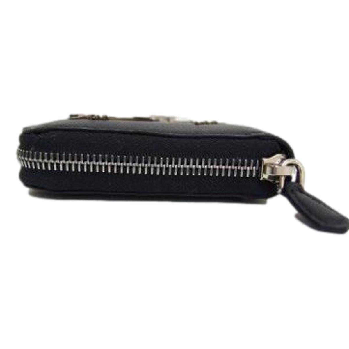 Prada Black Saffiano Leather Frankenstein Heart Rose Zip Around Wallet 1ML506
