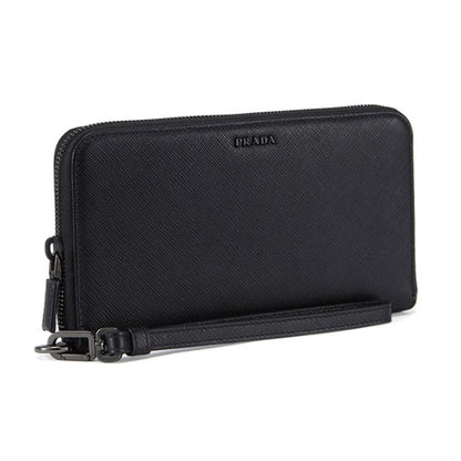 Prada Black Saffiano Leather Wallet Wristlet 2ML028