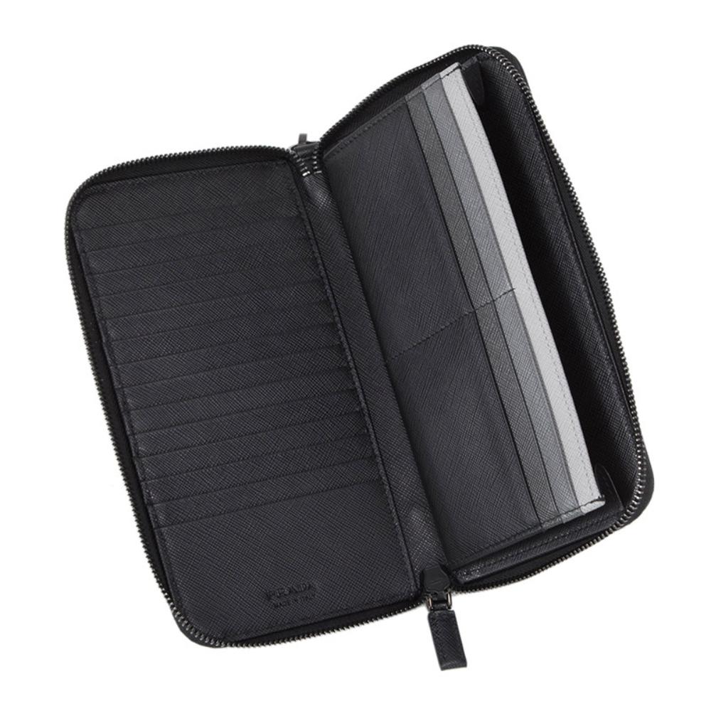 Prada Black Saffiano Leather Wallet Wristlet 2ML028