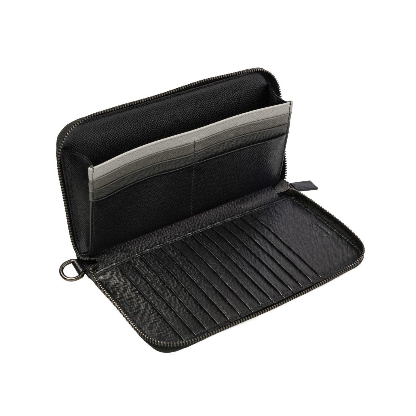 Prada Black Saffiano Leather Wallet Wristlet 2ML028