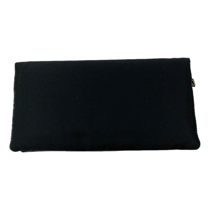 Prada Black Tessuto Nylon Calfskin Leather Wallet Clutch Bag 1MS001