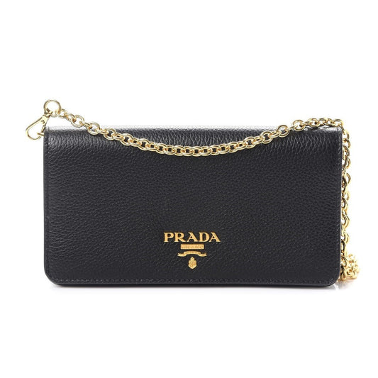 Prada Black Vitello Daino Leather Mini Crossbody Handbag 1DH044