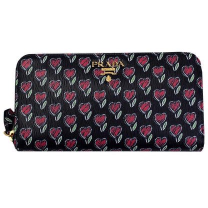 Prada Vitello Move Love Continental Wallet Leather Gold Hardware 1ML506