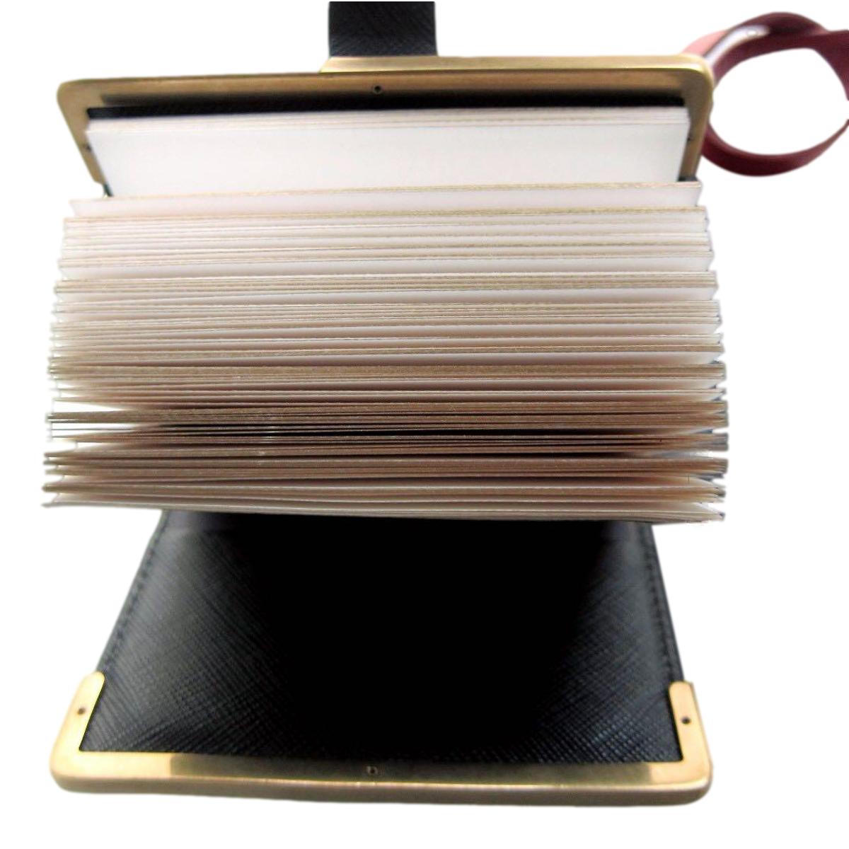 Prada Cahier Black Red Saffiano Leather Notebook Bag Charm 1TL043