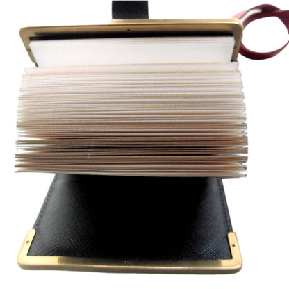 Prada Cahier Black Red Saffiano Leather Notebook Bag Charm 1TL043