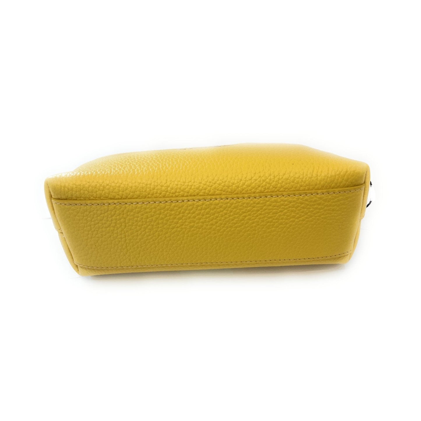 Prada Yellow Vitello Daino Pouch Vanity Cosmetic Case 1ND005
