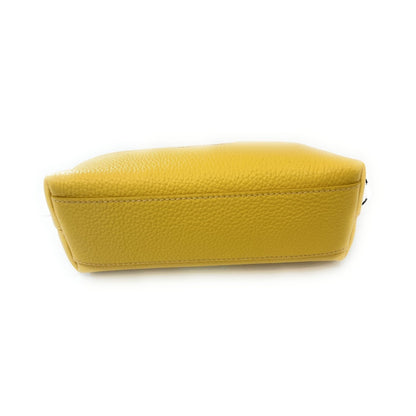 Prada Yellow Vitello Daino Pouch Vanity Cosmetic Case 1ND005