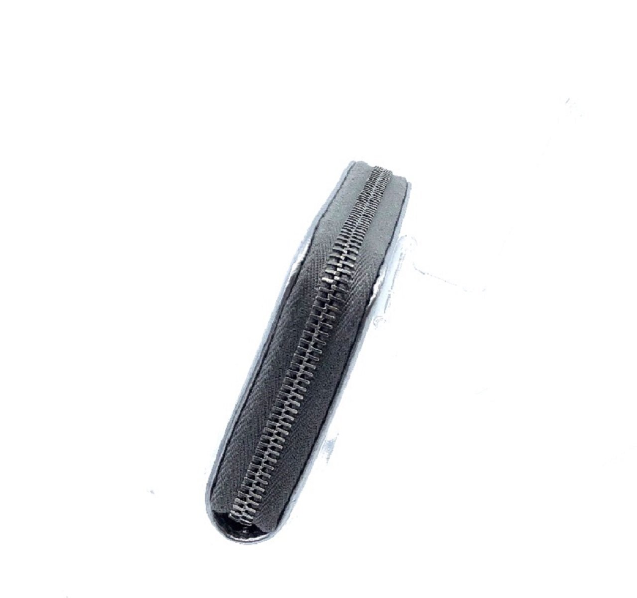 Prada Cromo Metallic Silver Vitello Move Leather Zipper Wallet