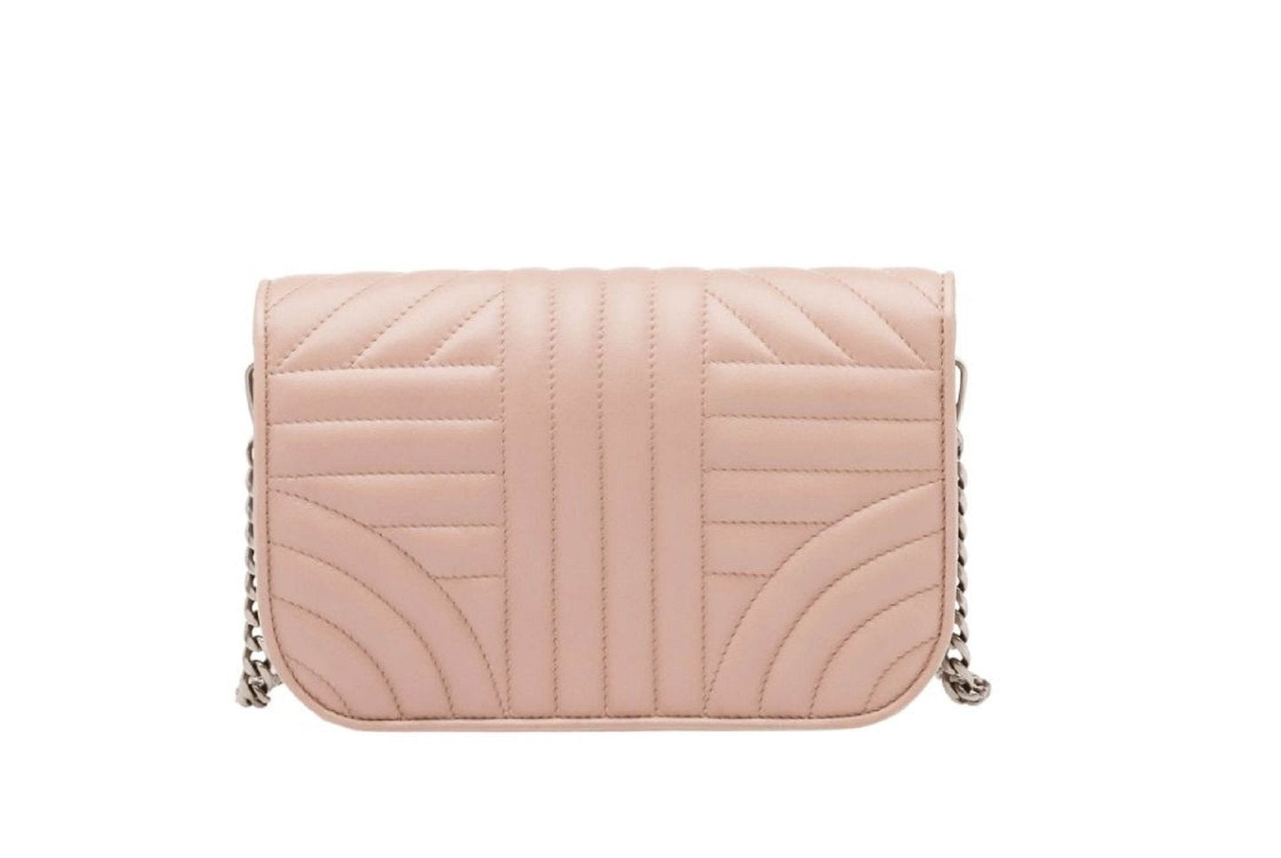 Prada Diagramme Cipria Beige Quilted Silver Chain Crossbody 1BP013